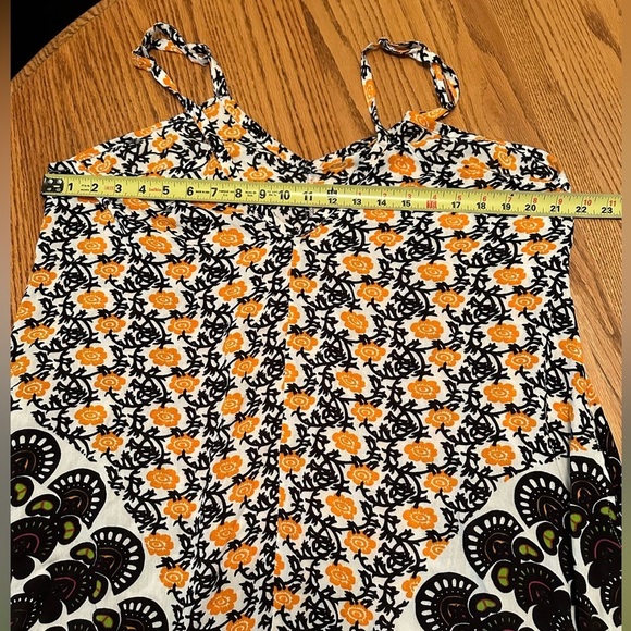 Women’s Bold Print Green Black Brown Sleeveless Maxi Dress Measures As A Large. - Picture 6 of 10